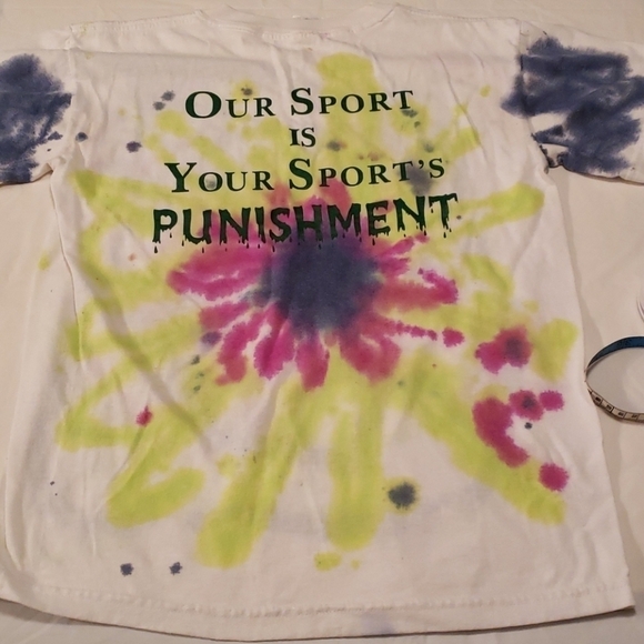 Tie Dye Tee Cross Country Tee on White S - Picture 4 of 8